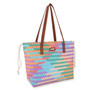 Purple - Poly Straw Shoulder Tote