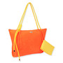 Orange, Terry/Polyester Shoulder Tote | CE6616 C | Side View