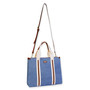 Blue, Canvas Shoulder Tote | CE6621 B | Side View