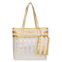 Gold, Paper Straw Shoulder Tote | CE6665 B