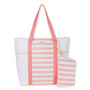 Pink, Paper Straw Shoulder Tote | CE6714 A