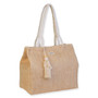 Tan, 70% Cotton/30% Poly Shoulder Tote | CE6729 A | Side View
