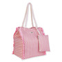 Pink, 70% Cotton/30% Poly Shoulder Tote | CE6730 A | Side View
