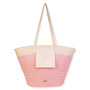 Pink, Paper Straw Shoulder Tote | CE6674 B