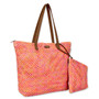 Orange Multi, Paper Straw Handbag | CE6658 B | Side View