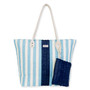 Blue, Paper Straw Shoulder Tote | CE6695 B