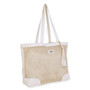 Natural, Paper Crochet Shoulder Tote | CE6701 A | Side View