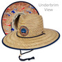 Men's Hats | Seagrass, Rush Straw Safari, Brim 4.5" | Guy Harvey | HG937 | Underbrim View