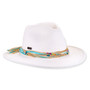 Three-quarter studio view of Sun N Sand HH3496 tan safari hat featuring a multi-textured braided band and metallic logo hardware.