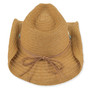 Three-quarter studio view of Sun N Sand HH3521 tab western hat featuring a black geometric embroidered band and metallic logo.