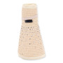 Three-quarter studio view of Sun N Sand HH3554 ivory straw rollup visor featuring sparkling rhinestone accents and a fabric-bound edge.