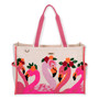 Floral Flamingos - Shoulder Tote - Sun N Sand - SNS7060 - 18"x 7"x 12.5"