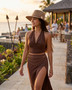 Tan safari hat featuring Adjustable, UPF 50+.