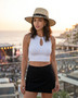 Natural safari hat featuring Adjustable, UPF 50+.