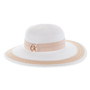 White floppy hat featuring Adjustable, UPF 50+.