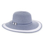 Blue floppy hat featuring Adjustable, UPF 50+.