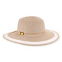 Tan floppy hat featuring Adjustable, UPF 50+.