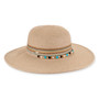 Natural floppy hat featuring Sparkly Metallic Lurex, Adjustable, UPF 50+.