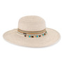 Ivory floppy hat featuring Sparkly Metallic Lurex, Adjustable, UPF 50+.