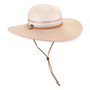 Ivory floppy hat featuring Chin Cord, Adjustable, UPF 50+.