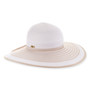 White floppy hat featuring Adjustable, UPF 50+.