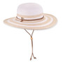 White floppy hat featuring Chin Cord, Adjustable, UPF 50+.