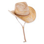 Tan western hat featuring Chin Cord, UPF 50+, Adjustable.