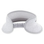 White visor hat featuring Sparkly Metallic Lurex, UPF 50+, Adjustable.