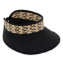 Black visor hat featuring Adjustable, UPF 50+.