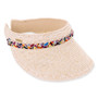 Ivory visor hat featuring UPF 50+, Adjustable.