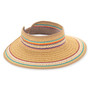 Tan visor hat featuring Packable, Adjustable, UPF 50+.