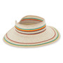 Ivory visor hat featuring Packable, Adjustable, UPF 50+.