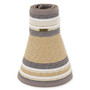 Gray visor hat featuring Sparkly Metallic Lurex, Packable, Adjustable.