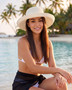 White upbrim hat featuring Sparkly Metallic Lurex, Adjustable, UPF 50+.
