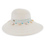 Ivory tapered hat featuring Adjustable, UPF 50+.