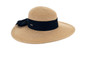 Tan tapered hat featuring Adjustable, UPF 50+, Bow.