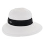 White tapered hat featuring Packable, Adjustable, UPF 50+.