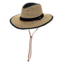 Navy men's safari hat with UPF 50+ sun protection and chin cord