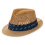Tan men's fedora hat with UPF 50+ sun protection