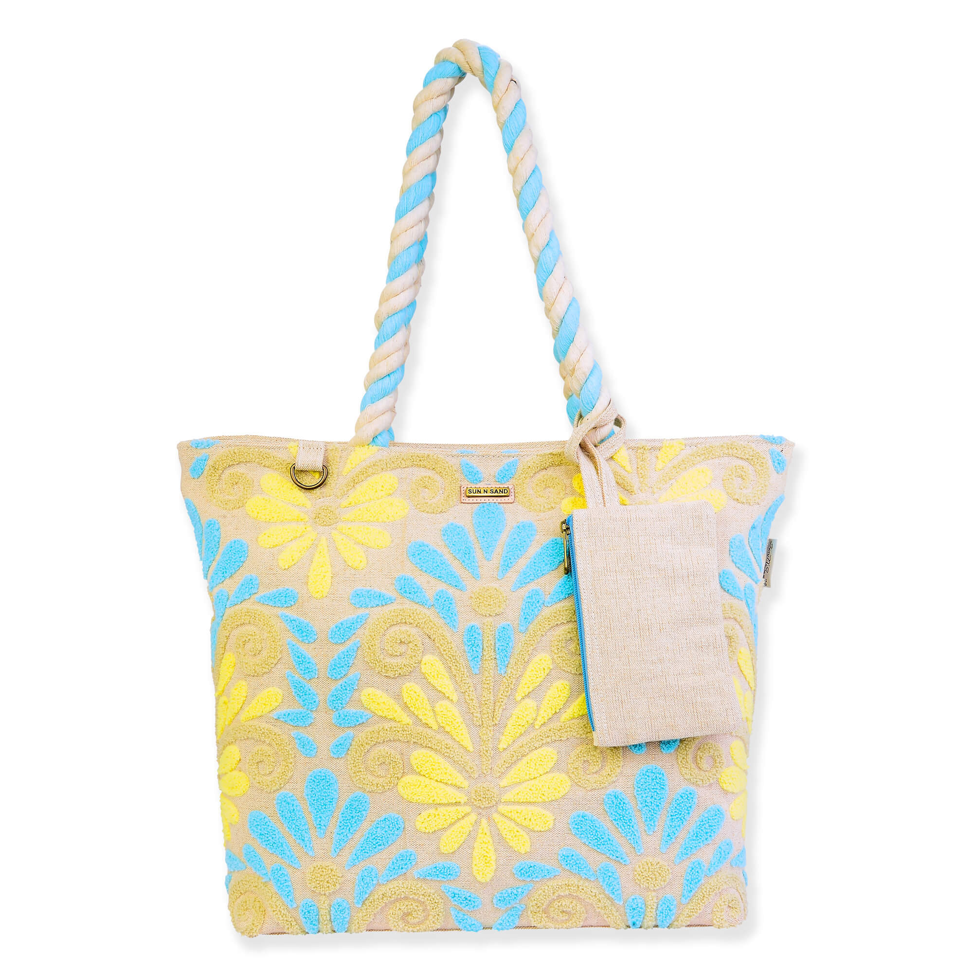 Blue/Yellow, Shoulder Tote Vintage Motif | SNS6610 B