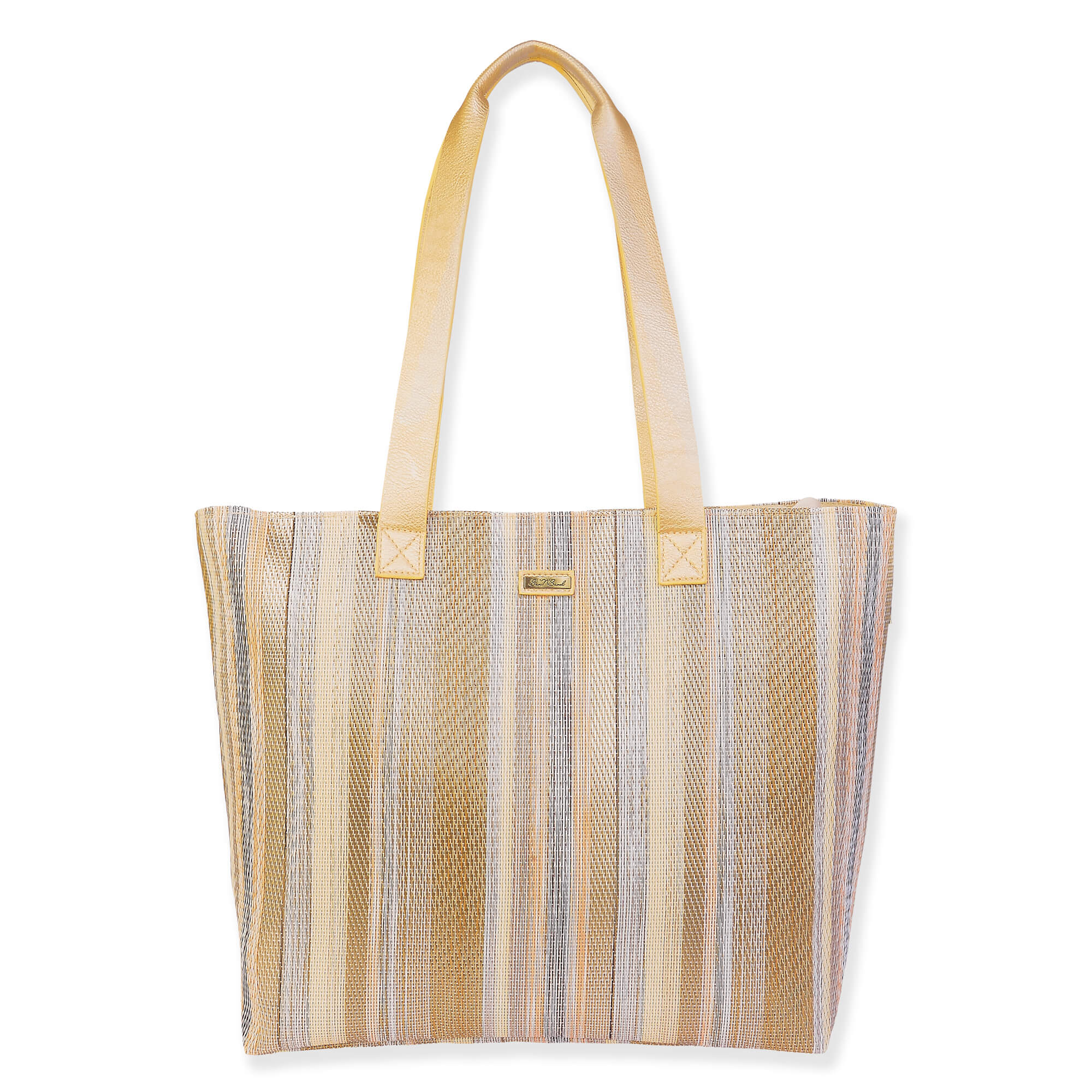 Gold, Poly Mesh Shoulder Tote | CE6619 B | Canvas Casual