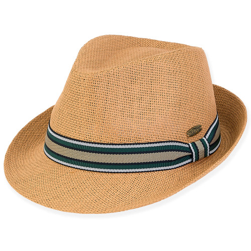Saint David Men's Paper Straw Fedora Hat HTT1143 Tidal Tom