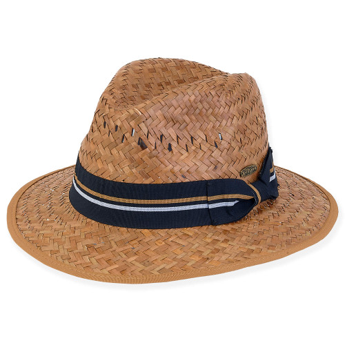 Nelson Men's Straw Fedora Hat HTT1163 Tidal Tom