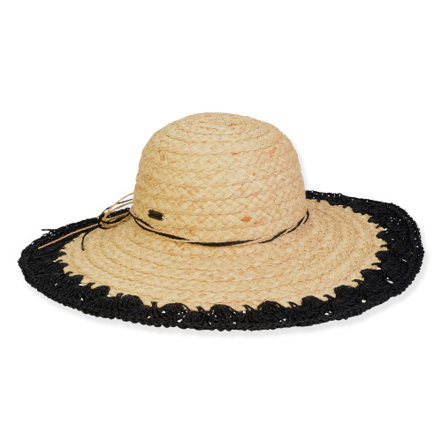 Womens Floppy Sun Hat with UPF 50, Wired Brim, Raffia Paper WITHMOONS Straw Hats for Women Floppy Sun Beige Hats Beach  main image 3