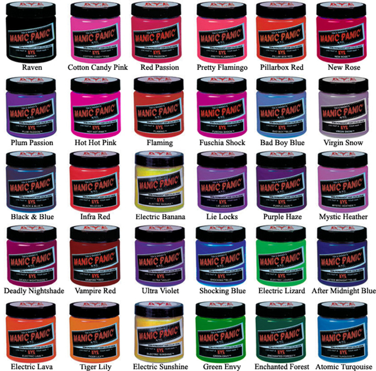 Manic Panic Hair Color Chart