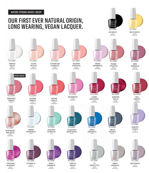 OPi Nature Strong Nail Polish Shade Chart