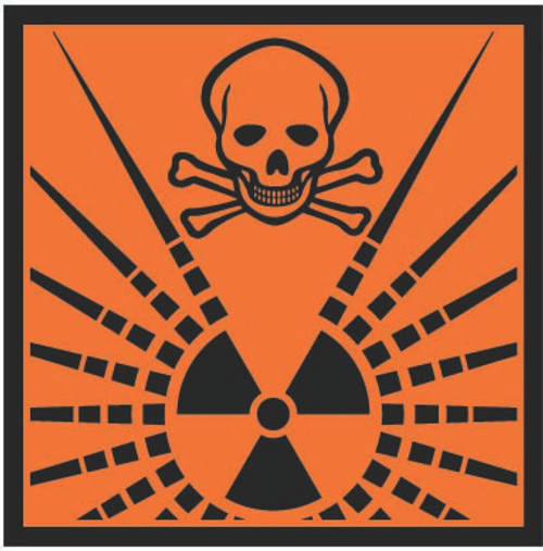 1/14 Scale Caution Radioactive Death Symbol Safety Sticker Diamond