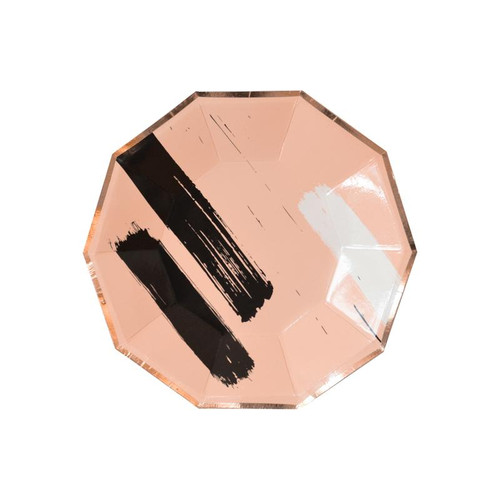 Peach Abstract Small Paper Plates 