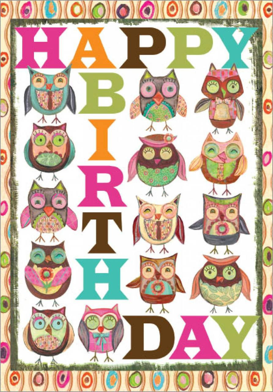 Owls Birthday Card-B9175 - shopittakestwo