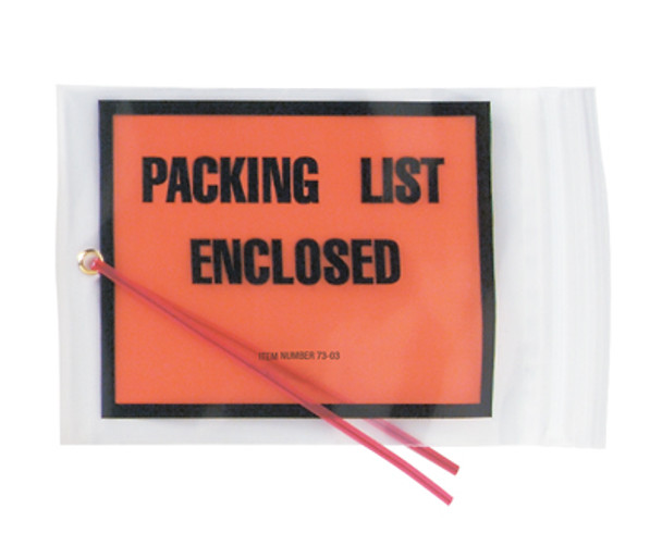 Tie-On Packing List Enclosed Zipper Envelope